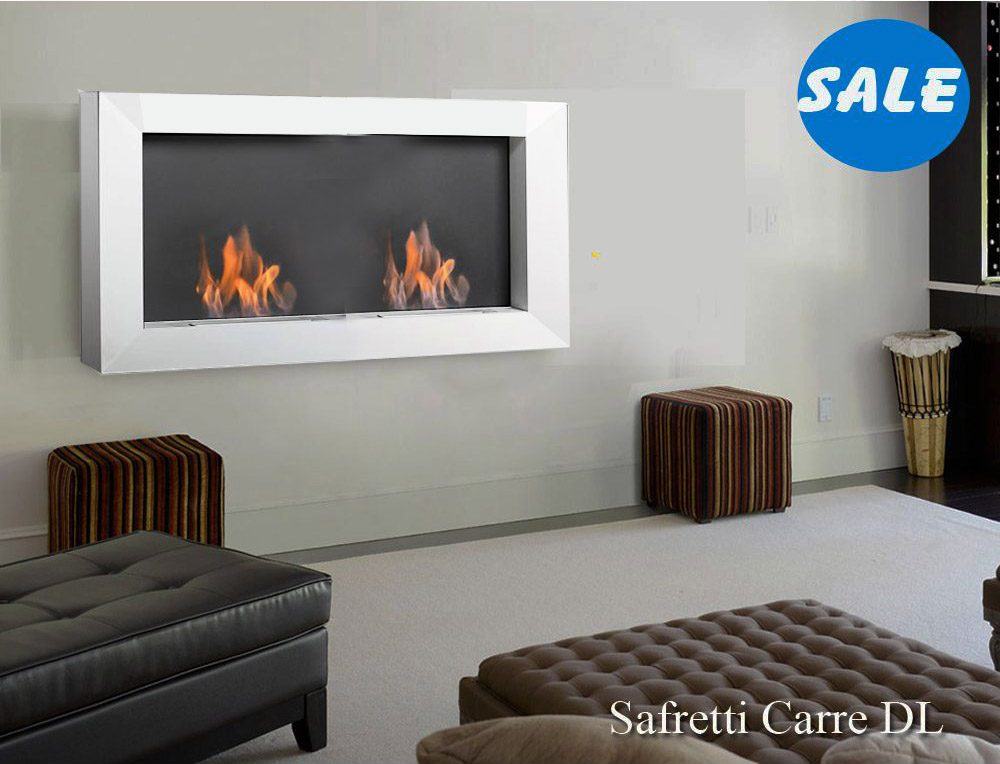 Graan Wereldvenster kortademigheid Safretti design 110cm brede bio wandhaard - Haardjesland.nl