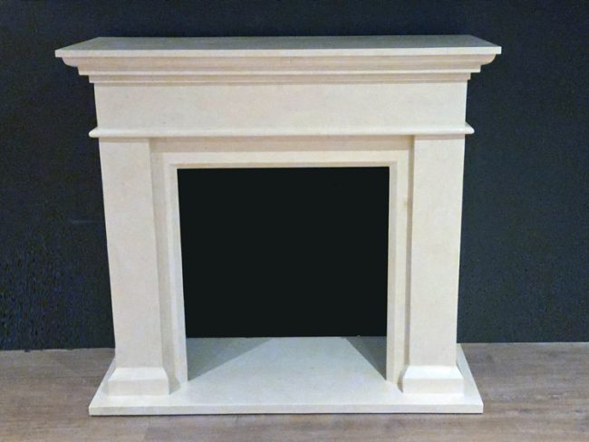 Fossiel stenen schouw 116cm