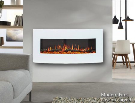 modern fires Epsilon curved wit